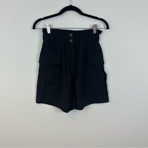 H&M | Black Cargo Shorts Relaxed Fit High Waisted Size 4 NWT